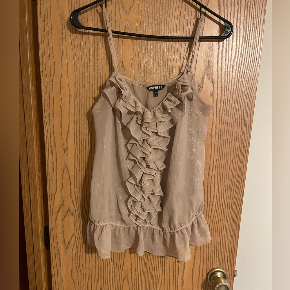 Tan ruffle Cami